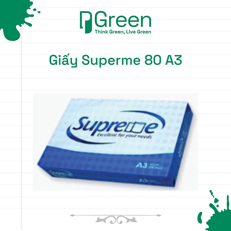 Giấy Superme 80 A3 màu xanh