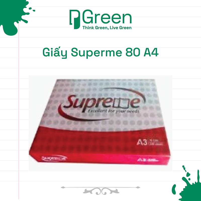Giấy Superme 80 A3 màu đỏ