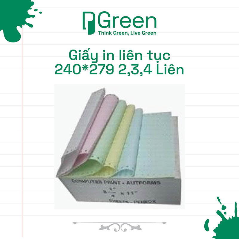 Giấy in liên tục 240x279 2,3,4 Liên
