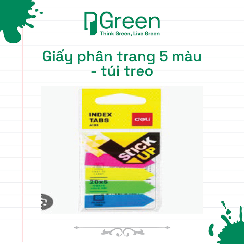 Giấy phân trang 5 màu - túi treo
