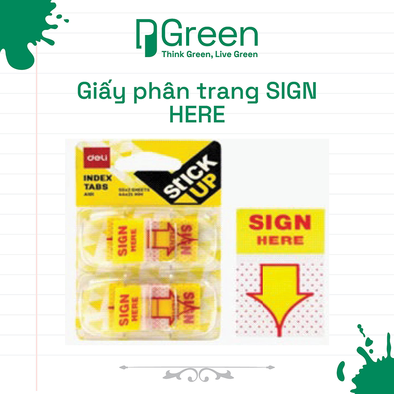 Giấy phân trang SIGN HERE