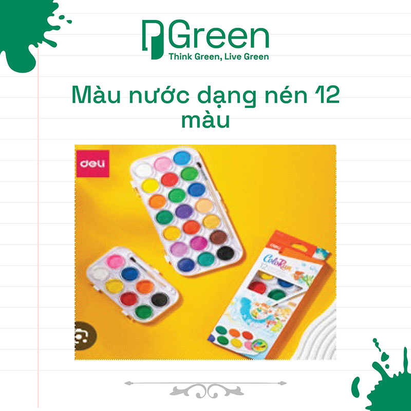 Màu nước dạng nén 12 màu