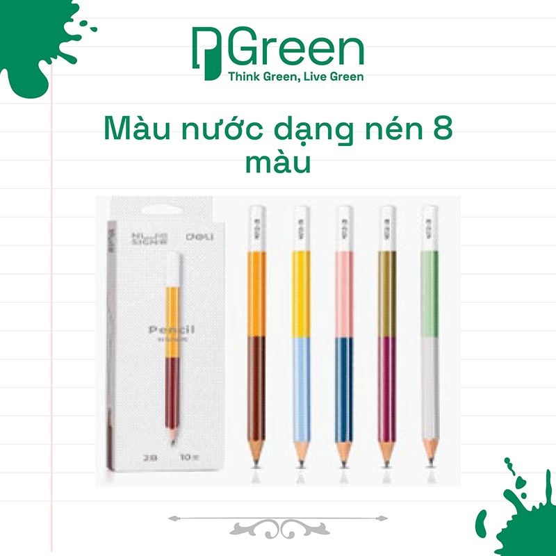 Màu nước dạng nén 8 màu