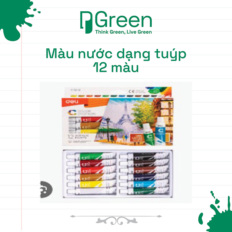 Màu nước dạng tuýp 12 màu