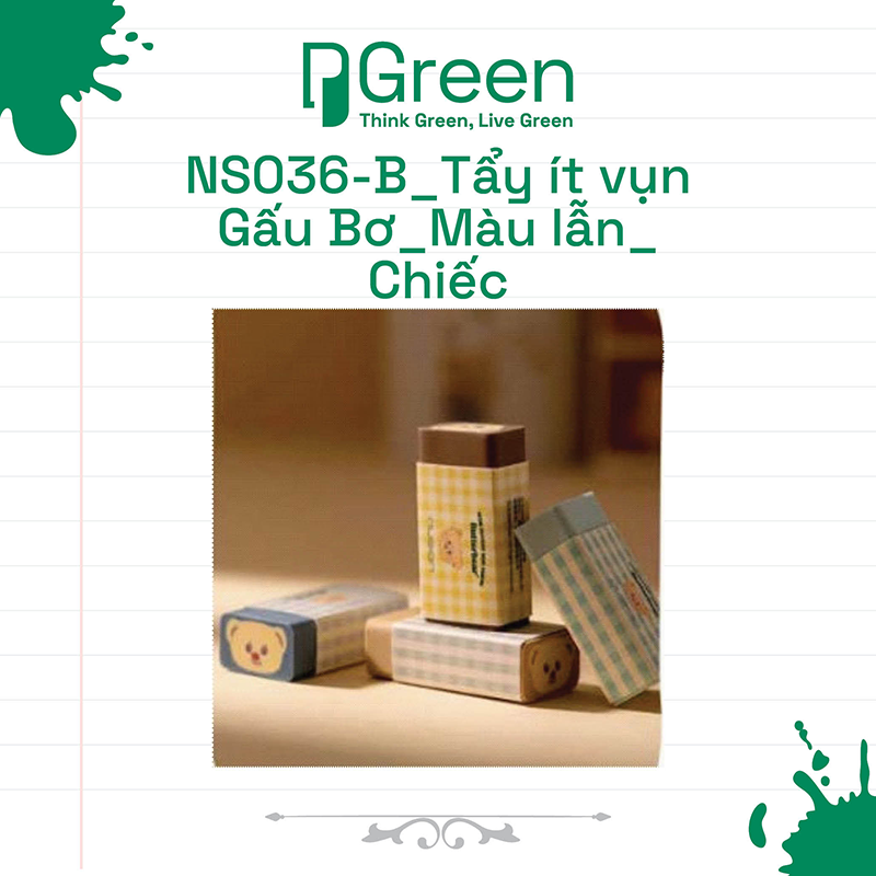 NS036-B_Tẩy ít vụn Gấu Bơ_Màu lẫn_Chiếc
