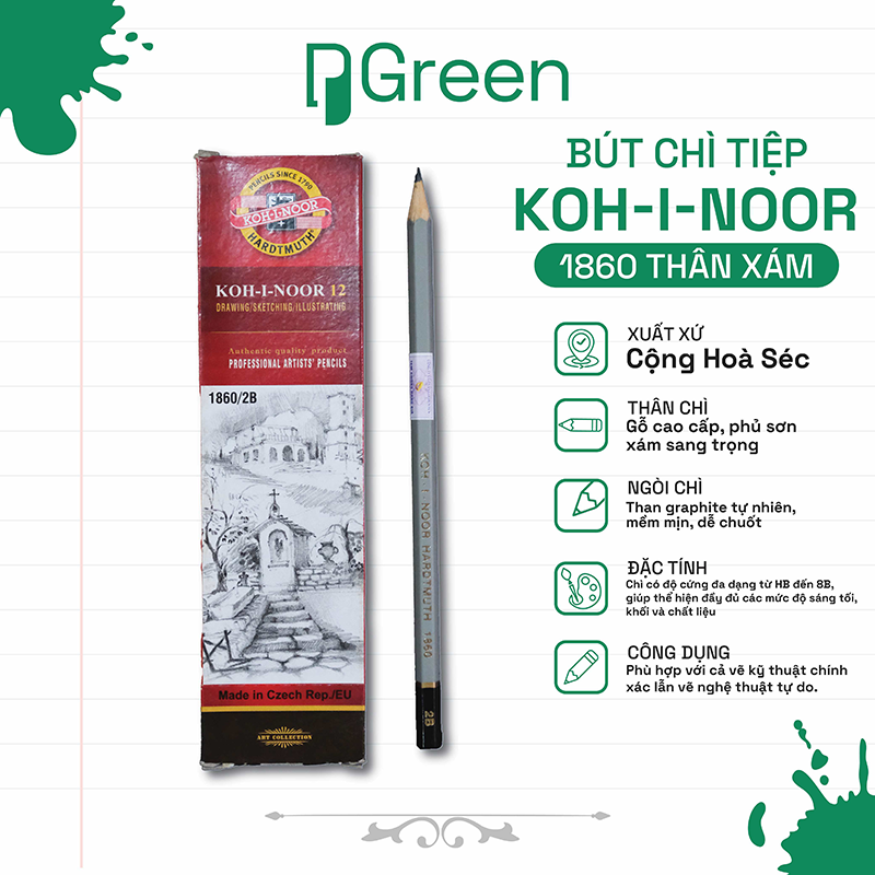 Bút Chì KOH-I-NOOR 1860 Thân Xám