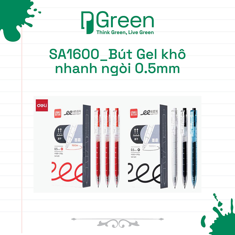 SA1600_Bút Gel khô nhanh ngòi 0.5mm