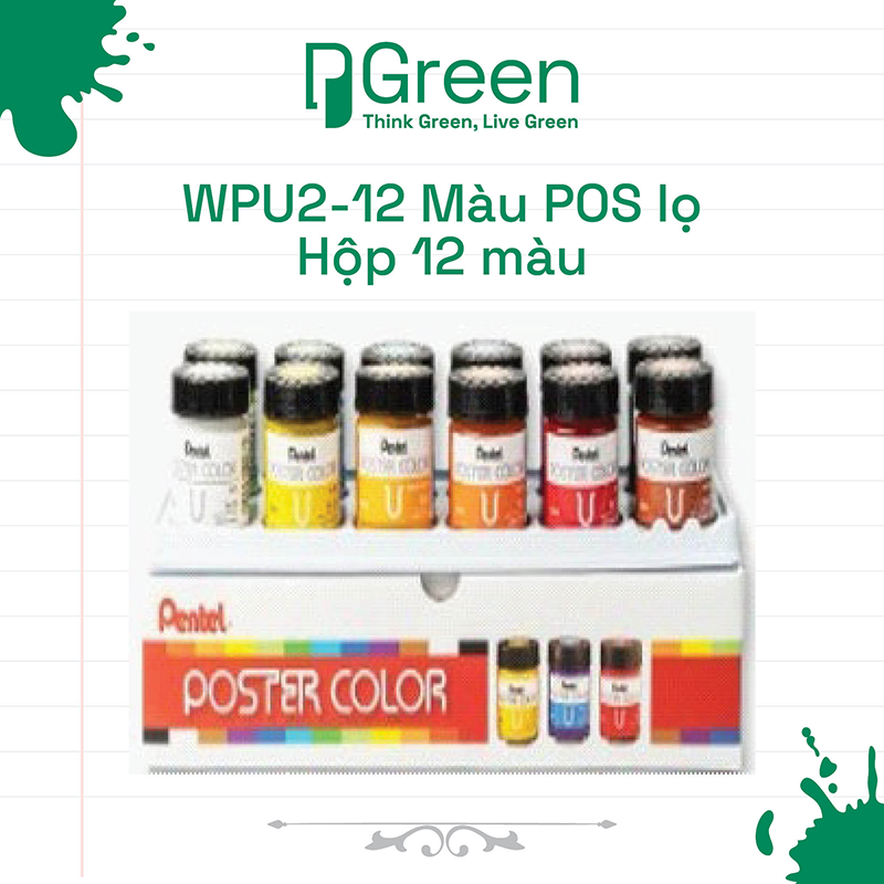 WPU2-12 Màu POS lọ Hộp 12 màu