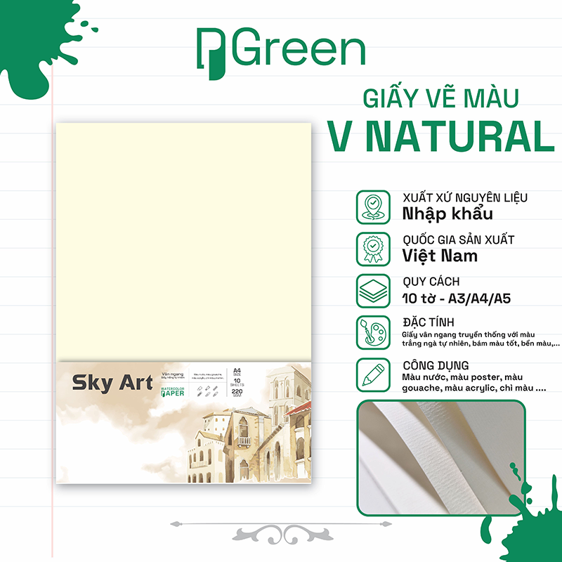 Tệp giấy vẽ Sky Art Natural (220gsm)