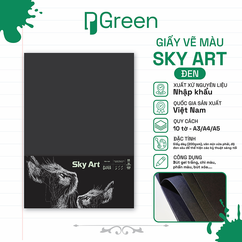 Tệp giấy Sky Art đen (200gsm)