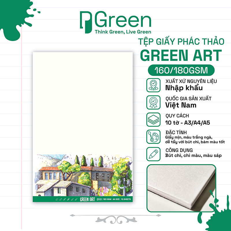 Tệp vẽ Green Art (160gsm)