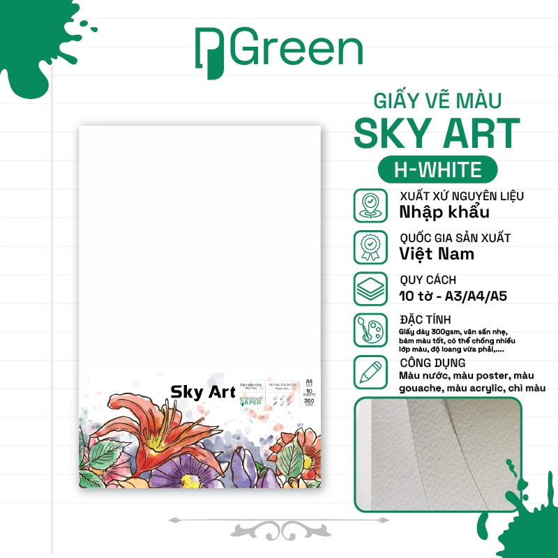 Tệp vẽ Sky Art H White (300gsm)