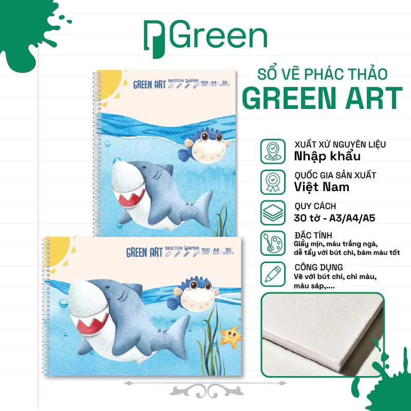 Sổ vẽ Green Art (100gsm)