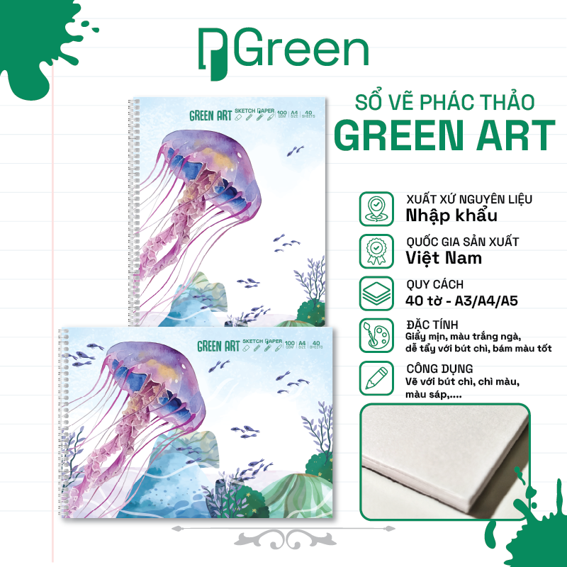 Sổ vẽ Green Art (100gsm)