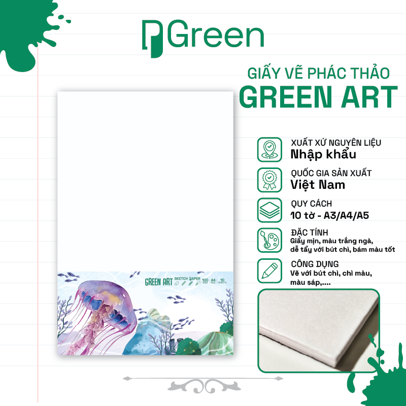 Tệp vẽ Green Art (100gsm)