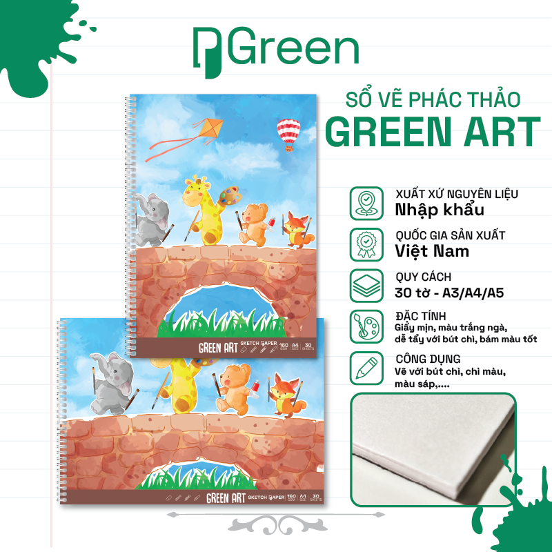 Sổ vẽ Green Art (160gsm)